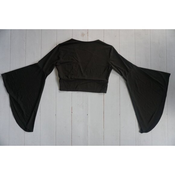 Floerns V Neck Long Bell Sleeve Wrap Blouse Top Tee Shirts - Size L, NWOT - Picture 6 of 6